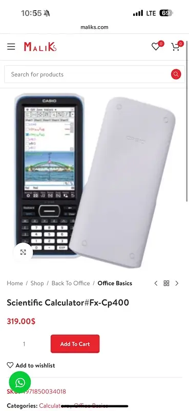 Casiofx-CP400+E ClassPad II graphing Calculator