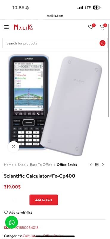 Casiofx-CP400+E ClassPad II graphing Calculator 0