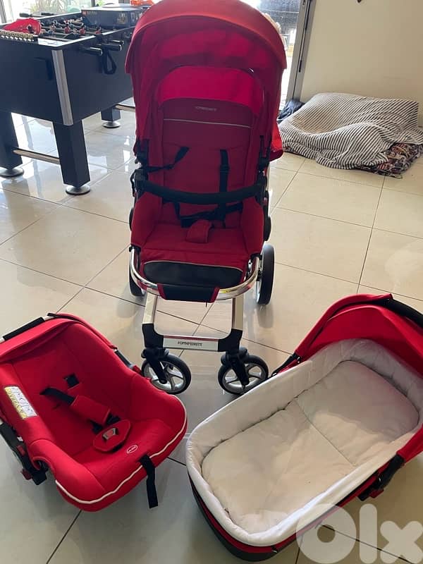3 pieces set: stroller, car seat and bed 1