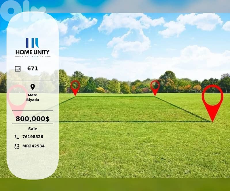 671 sqm Residential land is available for sale in Biyada, Metn 0