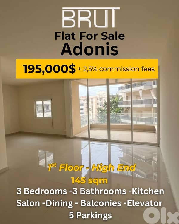 145 sqm Brand new apartment for sale in Adonis Zouk Mosbeh 0