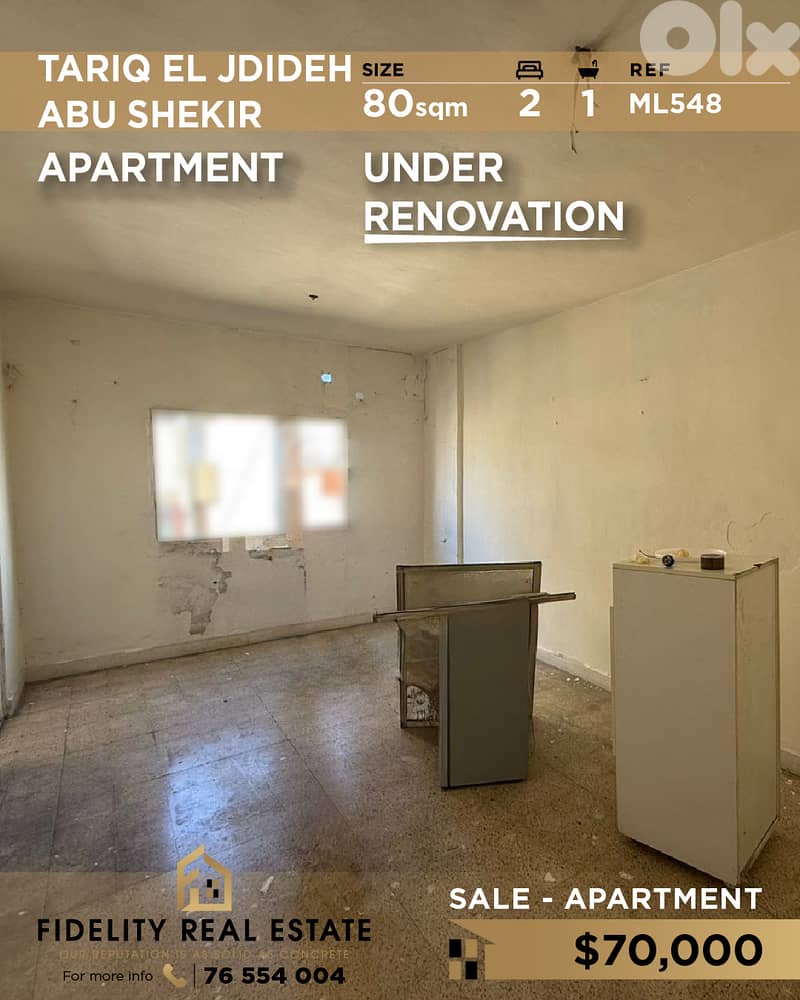 Apartment for sale in Tarik EL JDideh ML548 شقة  للبيع في طريق الجديدة 0