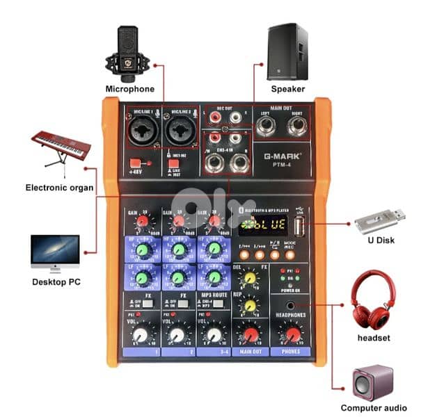 G-MARK AUDIO Mixer G-MARK PTM-4  Bluetooth Professional Portable 2