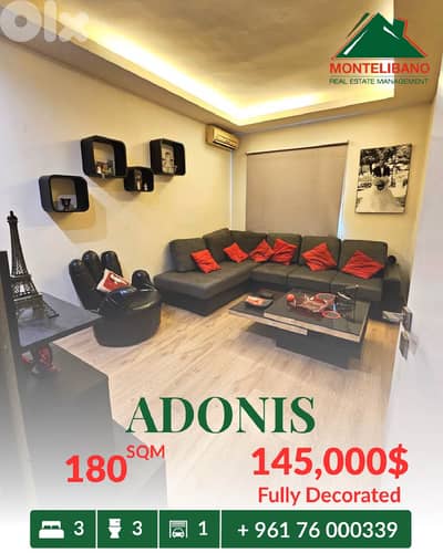 Fully Decorated 180 sqm Apartment For Sale in Adonis أدونيس