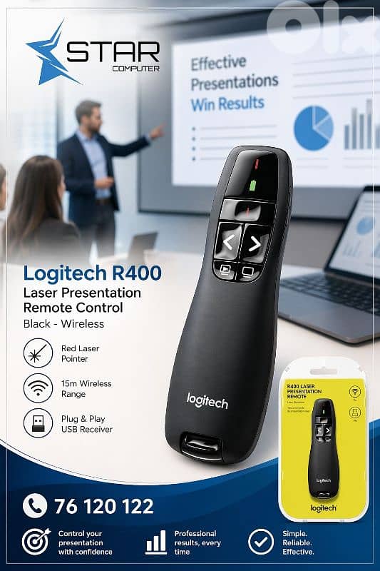 Logitech R400 Wireless Presenter Pointer 0