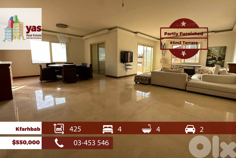 Kfarhbab 425m2 | 85m2 Terrace | Furnished Duplex | View | IV | 0