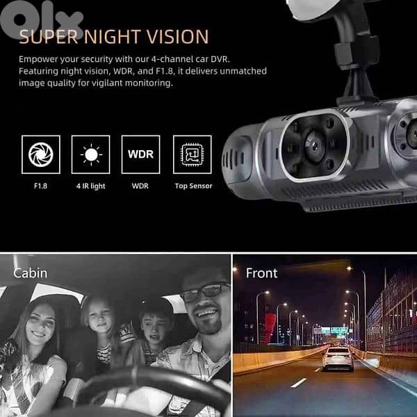 WiFi Dash Cam HR2501 Four Lens Panoramic 2