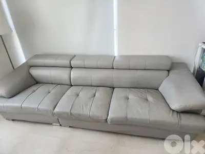 Gray leather sofa