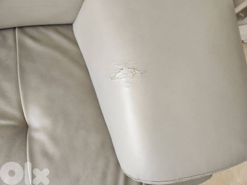 Gray leather sofa 4