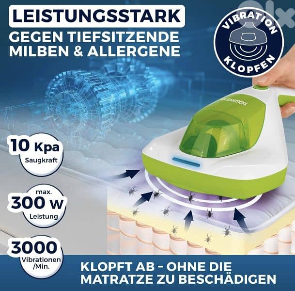 CLEANmaxx Mite Vacuum CleanerRemoves 99.9% of All Mites  & allergens 1