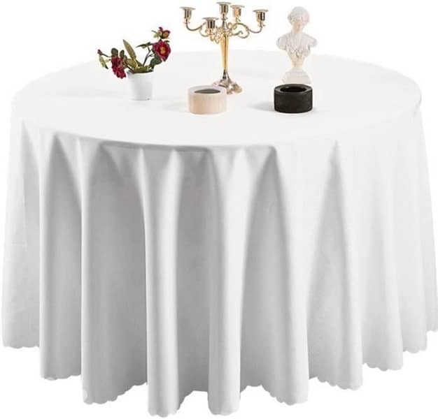 5 nappes  rondes beige et 5 nappes rondes blanches 2