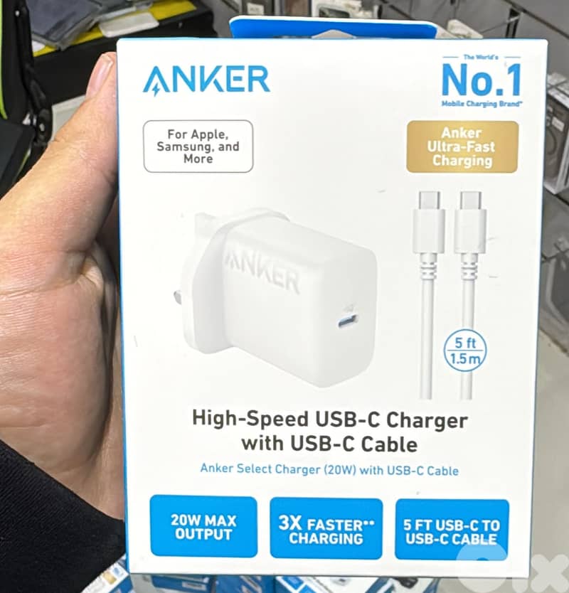 Anker Charger 20w With Usb-c Cable 3 Pin White B2347k21 0
