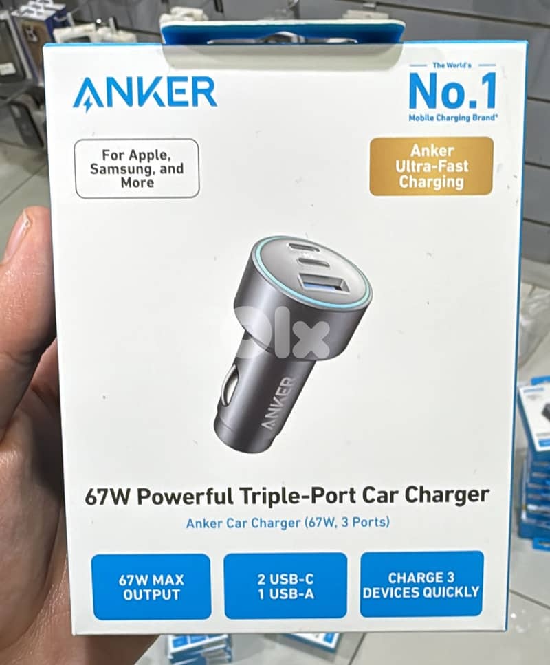 Anker 535 car charger 67w triple port A2731HA1 0