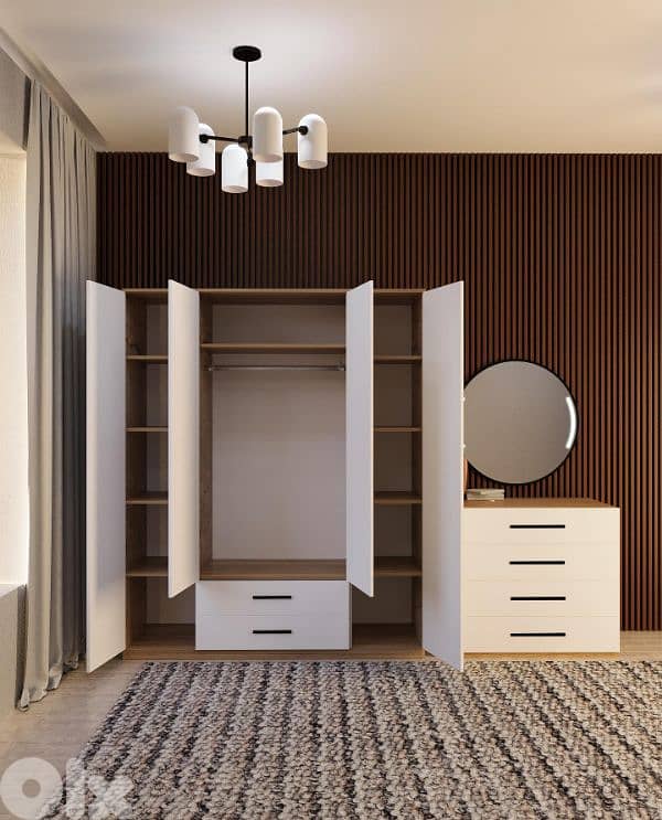 wardrobes 4 doors with Dresser 4 Drawers High Quality 1