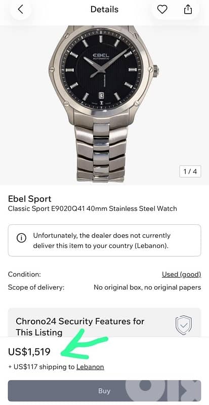 EBEL CLASSIC SPORT 42MM SAPHHIRE CRYSTAL SWISS MADE SWITZERLAND LIKEne 7