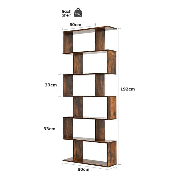 Costway 6-tier Bookcase Industrial 1