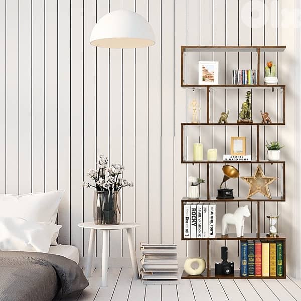 Costway 6-tier Bookcase Industrial 2