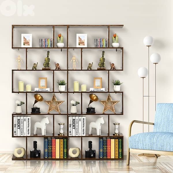 Costway 6-tier Bookcase Industrial 4