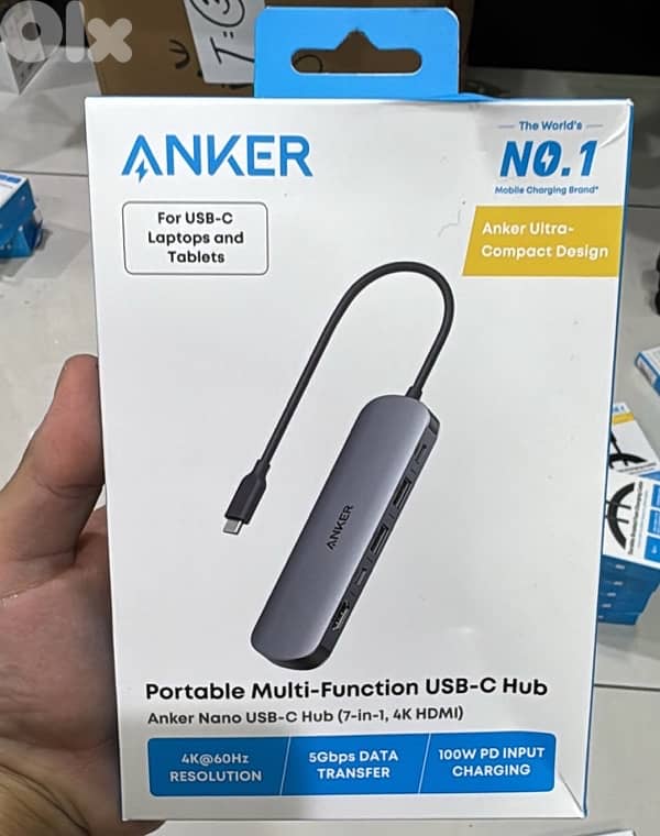 Anker Nano Usb-c Hub ( 7 in 1 4k hdmi)100w pd input charging A83D2HA1 0