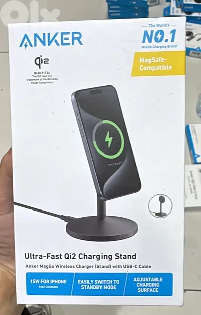 Anker MagGo Qi2 15w Wireless Charging Stand With Usb-c Cable A25X1H11