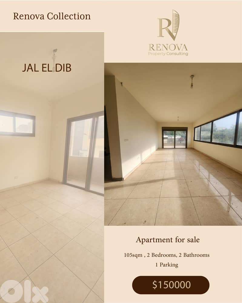 Prime Location apartment for sale in Jal El Dib 0