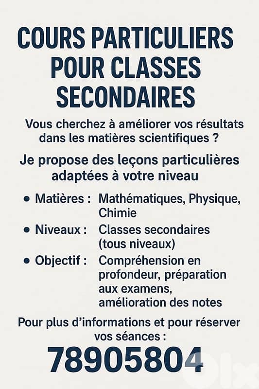 Cours particuliers en matières scientifiques - tutor 0