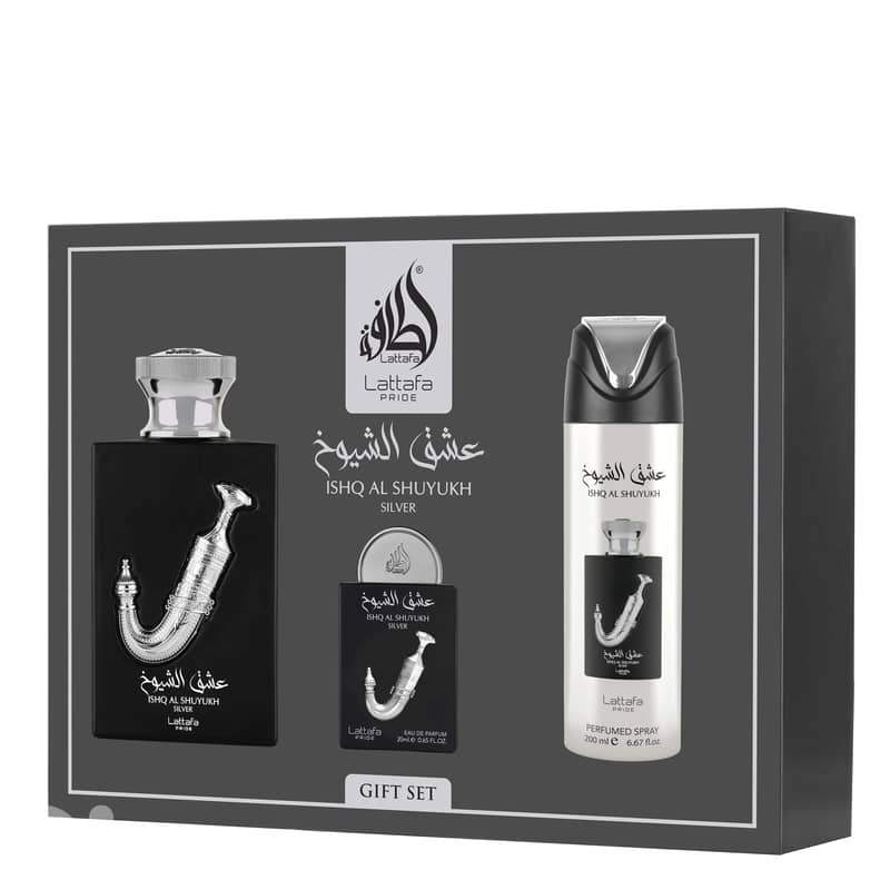Lattafa Ishq Al Shuyukh Silver 3-Piece Gift Set – Unisex 0