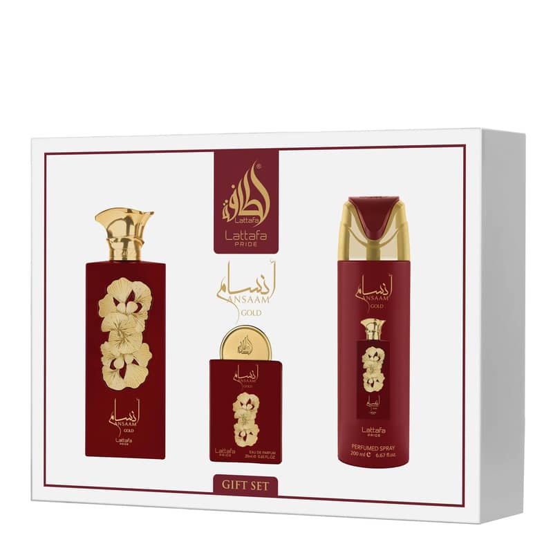 Lattafa Ansaam Gold 3-Piece Gift Set – For Women 0