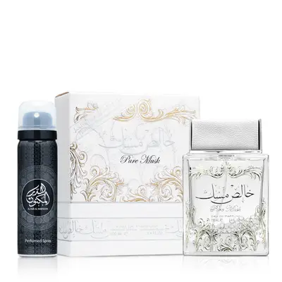 Lattafa Pure Musk Eau de Parfum 100 mL + 50 mL Deodorant Set – Unisex