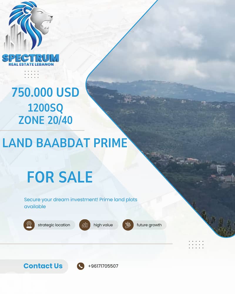 LAND 1200Sq | BAABDAT PRIME | ZONE 20/40, (BB-246) 0