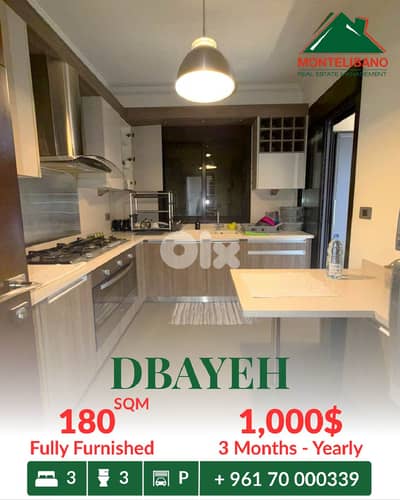 180 sqm Apartment For Rent in Dbayeh ضبية with Sea View