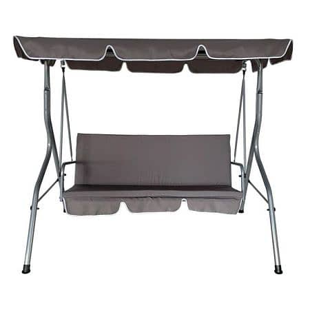 Hollywood 3 Seats Swing with Adjustable Roof & Armrest, Grey 172 × 112 2