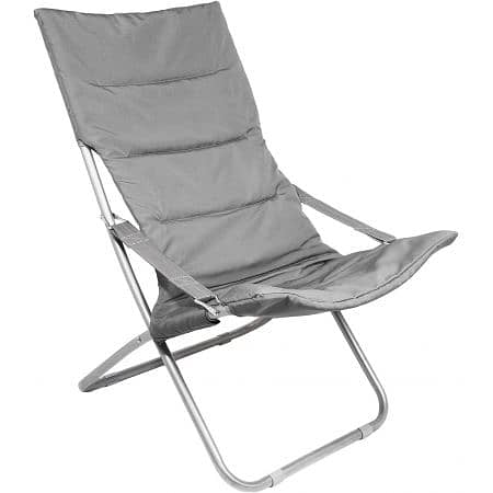 Ubon Padded Folding Patio Lawn Chair Grey 0
