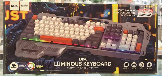 HOCO WIRED GAMING KEYBOARD D198 LUMINOUS KEYBOARD  18$