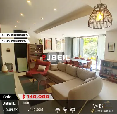 140 SQM furnished duplex for SALE in a calm area in Hboub-Jbeil !