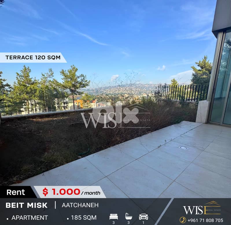  185 SQM Apartment for RENT in Beit Misk - Atchaneh! 0