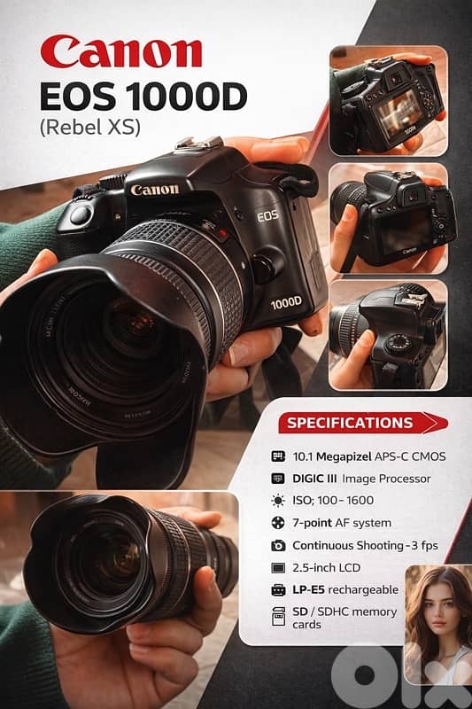 Canon camera Used with ( extra lence free) 0