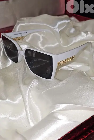 Gorgeous White and Gold Chanel Sunglasses