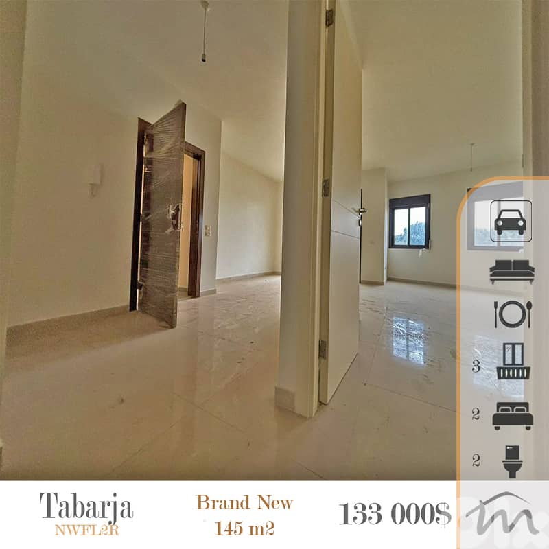Tabarja | Brand New 145m² | Walking Distance ~> Beach | 3 Balconies 0
