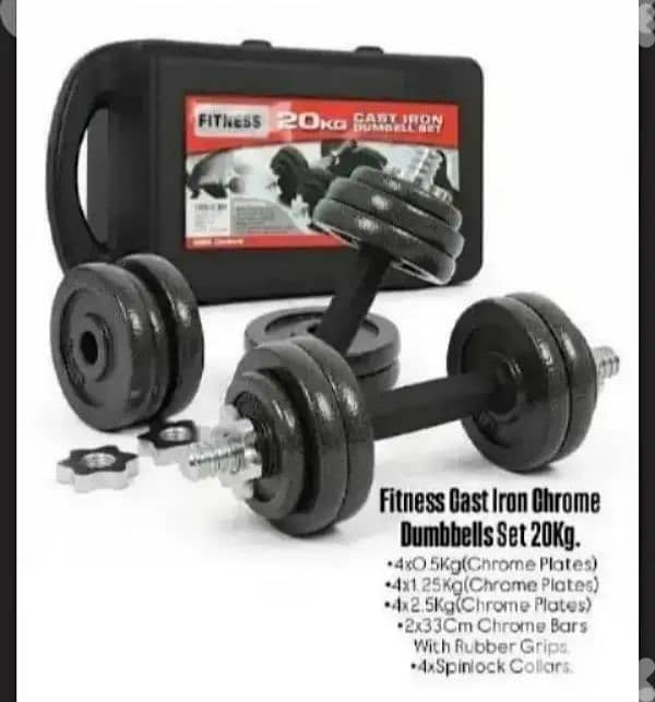 New Adjustable Dumbbells Set 20kg 0