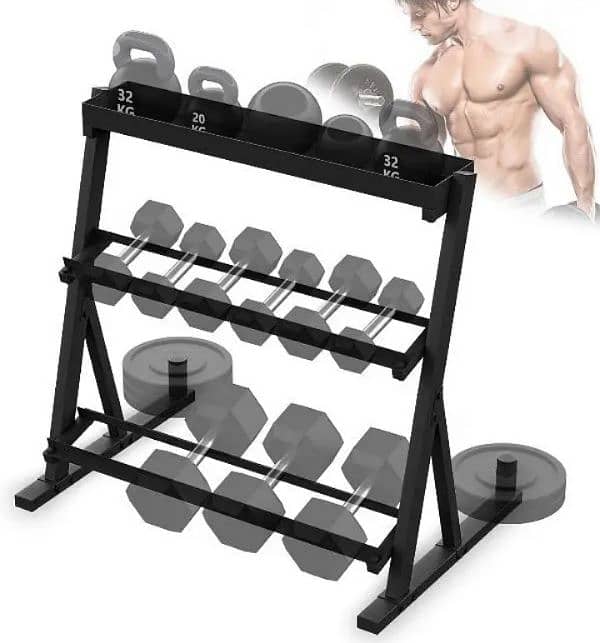 New Rack Stand 3 Tier For Dumbbells 0
