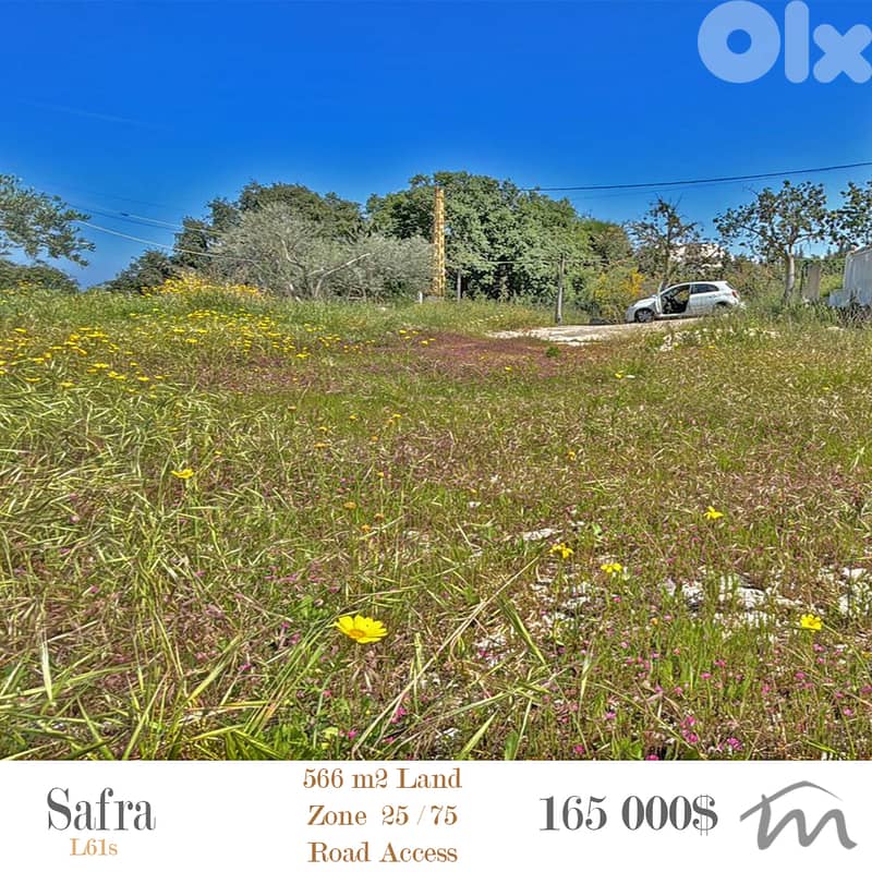 Safra - Tabarja | 566m² Land | 25/75 | Road Access | Residential Area 0
