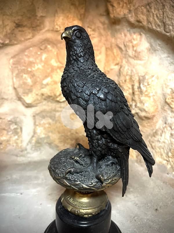 Pair of Black Bird Sculptures 1