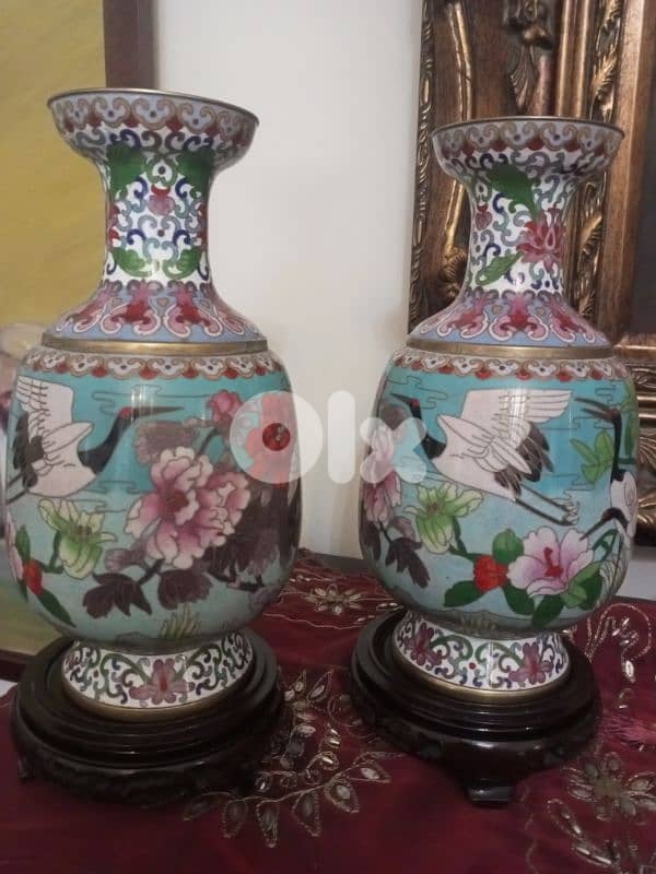 deux vases cloisonné 0