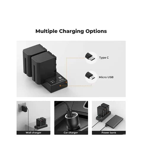 K&F Sony NP-F970 BATTERY AND DUAL CHARGER-KF28.0047 4