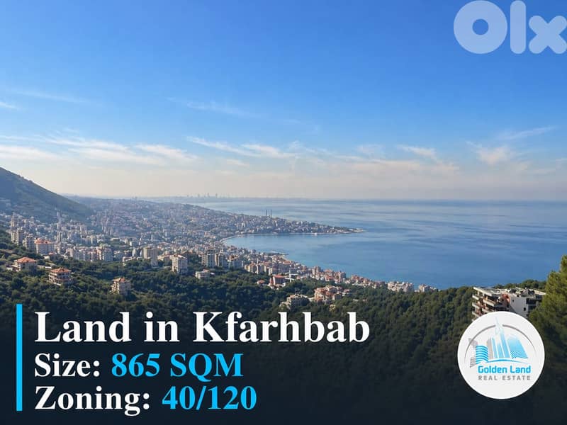 865 SQM Amazing Land in Kfarhbab with a Breathtaking View 0
