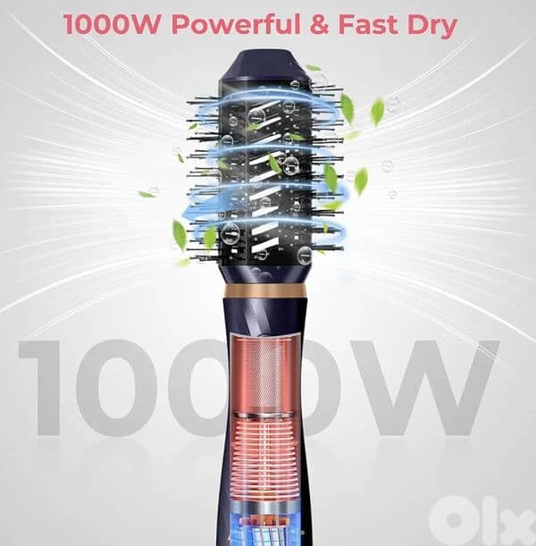 Atopskins 6-in-1 Air Styler Blower Brush, Heated Hair Straightening. . . 1