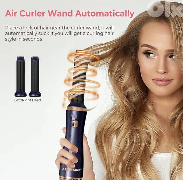 Atopskins 6-in-1 Air Styler Blower Brush, Heated Hair Straightening. . . 7