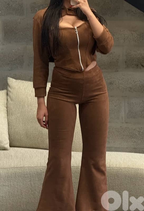 New Faux Suede Set (Corset + Hoodie + Pants) 0