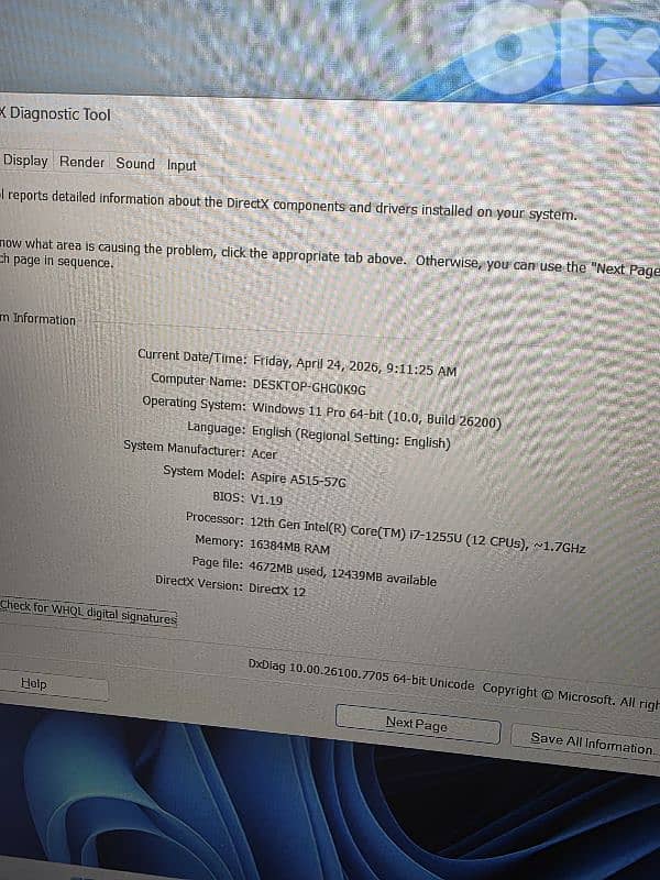 OPEN BOX ACER ASPIRE CORE I7 GENERATION 12/ VGA NVIDIA GEFORCE MX550 6